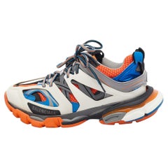 Balenciaga Multicolor Faux Leather and Mesh Track Sneakers Size 40