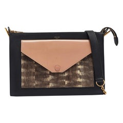 Celine Multicolor Leather and Watersnake Pocket Envelope Shoulder Bag