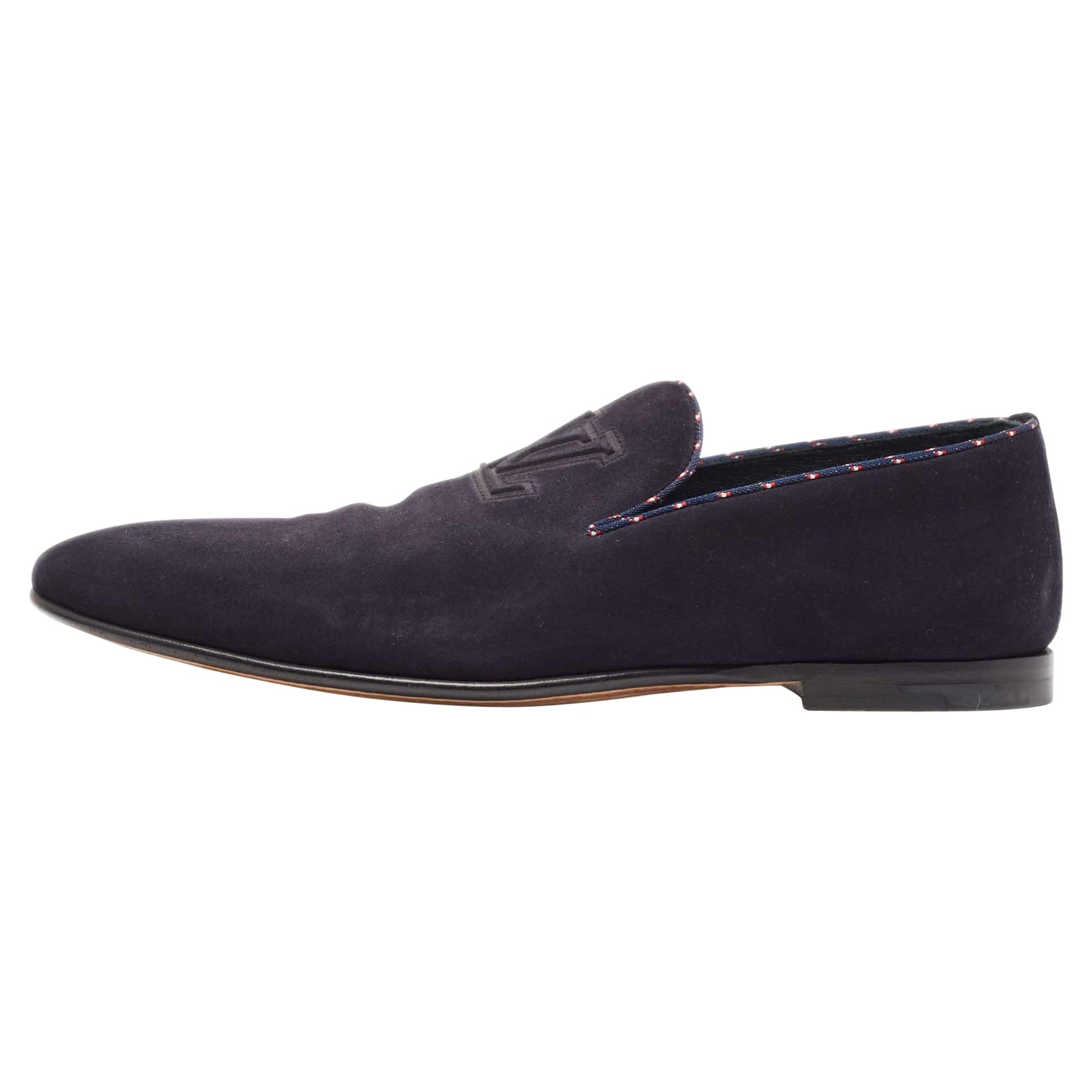 Louis Vuitton - Mocassins en daim bleu, taille 40,5