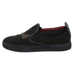 Fendi - Sneakers Slip On in pelle e camoscio con borchie nere - taglia 40