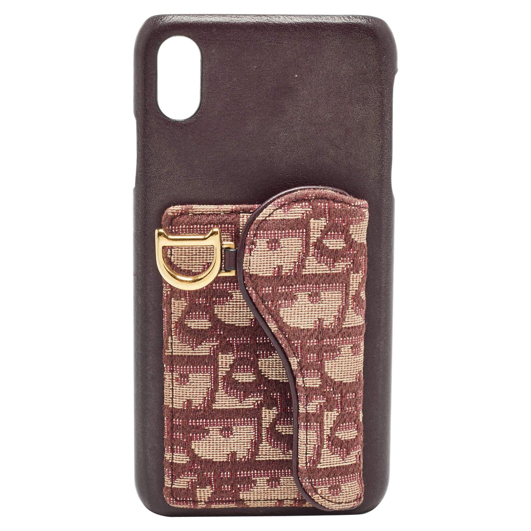 Dior Burgundy Oblique Canvas and Leather iPhone XS Max Case