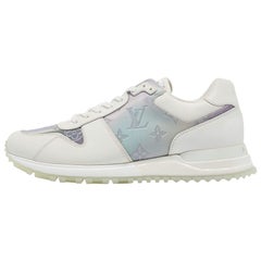Louis Vuitton White/Iridescent Leather and PVC Run Away Sneakers Size 39