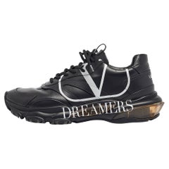 Valentino Black Leather V Logo Dreamers Sneakers Size 43