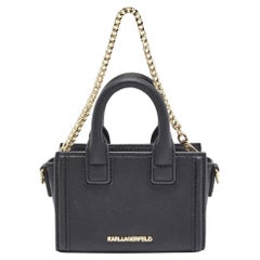 Karl Lagerfeld Noir Cuir Saffiano Micro K KLASSIK Fourre-tout