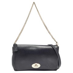 Coach Black Leather Crosstown Turnlock Crossbody Bag