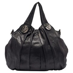 Gucci Black Leather Large Hysteria Hobo