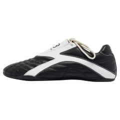 Balenciaga Black/White Faux Leather Zen Sneakers Size 40