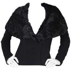 Ralph Lauren Black Cashmere & Fur Jacket sz S