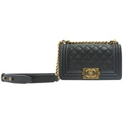 Chanel Black Caviar Small Boy Bag - GHW - 2014