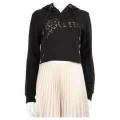 Philipp Plein - Felpa con cappuccio nera con logo abbellito - taglia M.