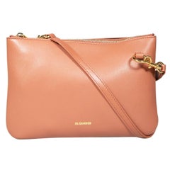 Jil Sander Mini sac à bandoulière en cuir Brown