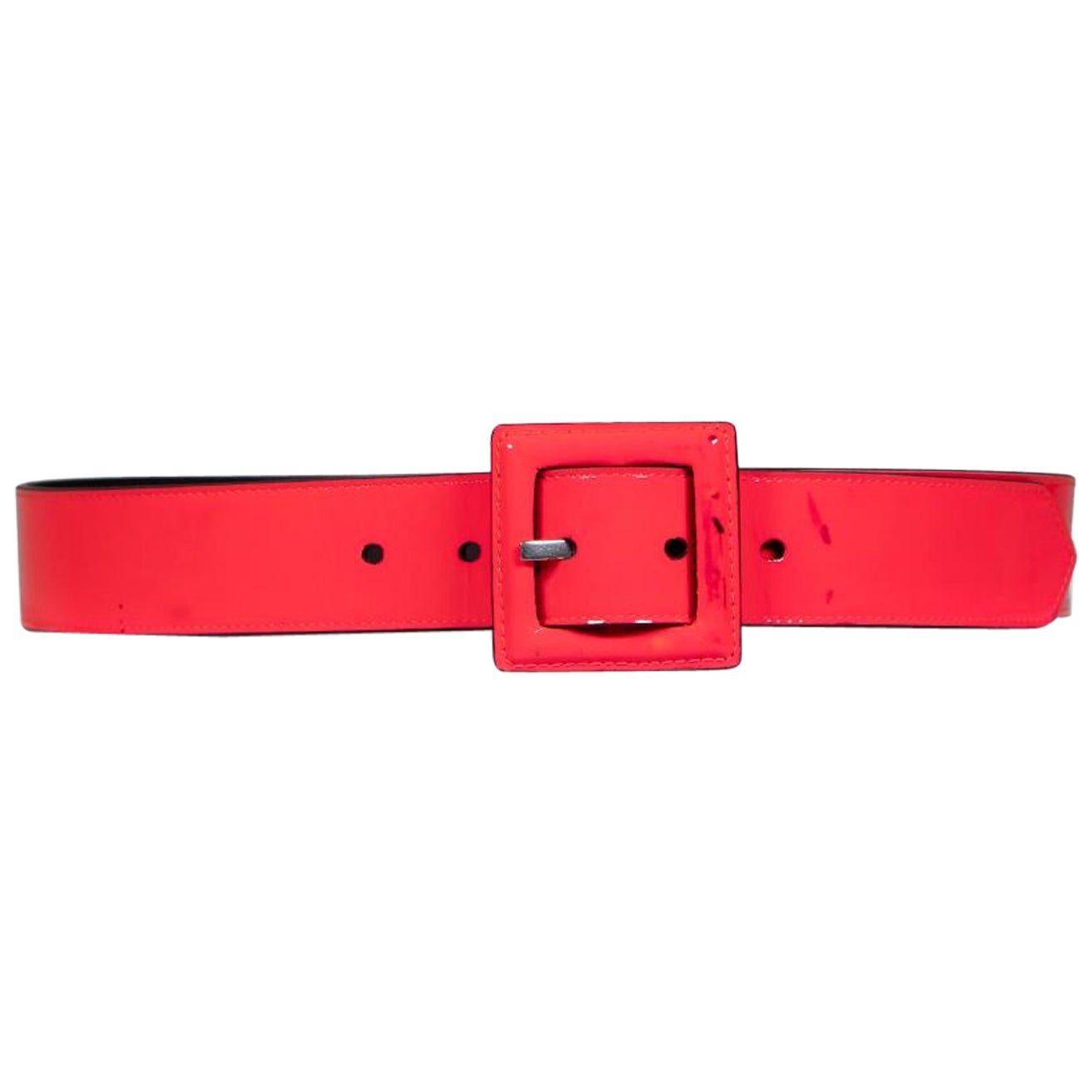 Saint Laurent Hot Pink Patent Belt