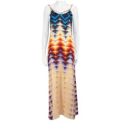Paco Rabanne Geometric Patterned Maxi Slip Dress Size S