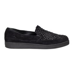 Prada Prada Sport Black Suede Studded Loafers Size IT 41