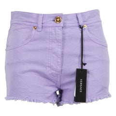Mini-short en denim violet Versace Taille XS