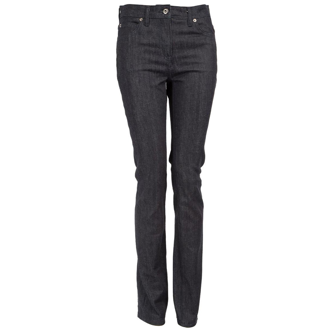 Versace Dark Blue Straight Leg Jeans Size S For Sale