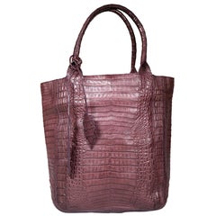 Nancy Gonzalez Tote Tasche aus Krokodilleder in Burgunderrot