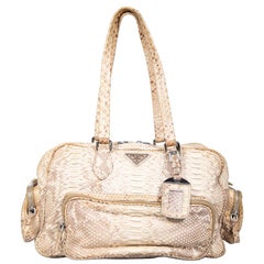Prada Beige Python Front Pocket Bag
