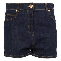 Dunkelblaue Denim-Mini-Shorts von Versace, Größe M