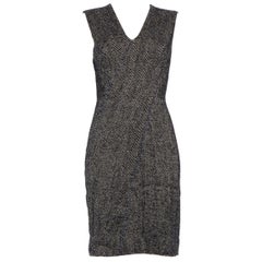 Bottega Veneta Navy Chevron V-Ausschnitt Minikleid Größe XS