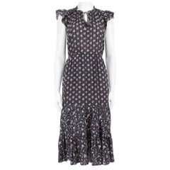 Ulla Johnson - Vestito midi con stampa floreale e righe, taglia M.