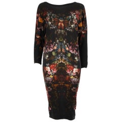 Alexander McQueen Floral Print Knit Dress Size XS