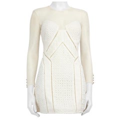 Self-Portrait White Broderie Detail Mini Dress Taille M
