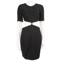 Mugler Mini Abito Nero Tagliato Taglia M.