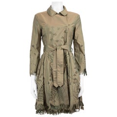 Ermanno Scervino Khaki Cut Out Detail Coat Dress Taglia M