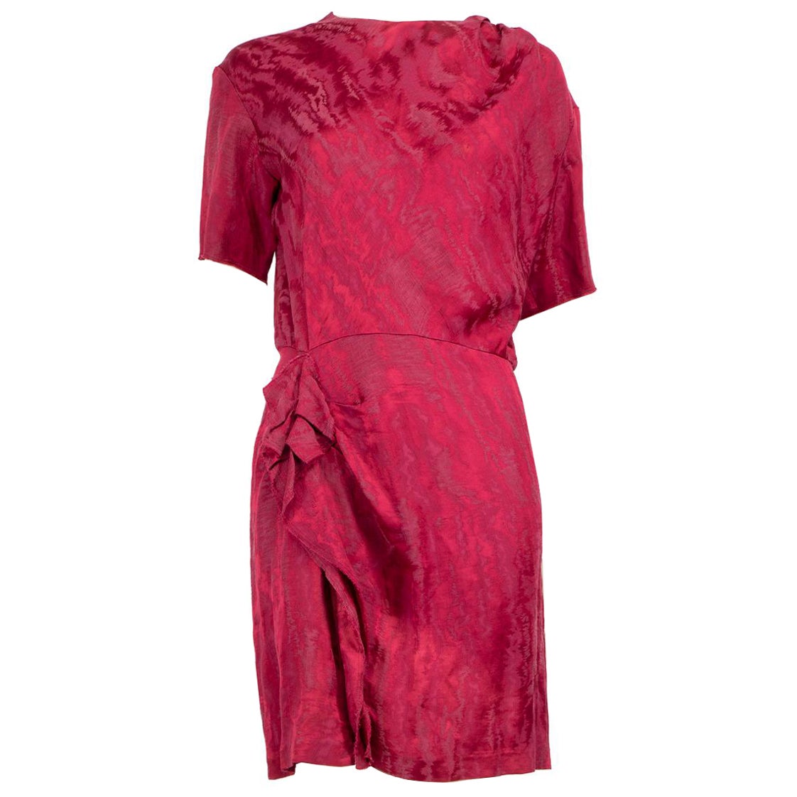 Isabel Marant Burgundy Ruffle Trim Dress Size M For Sale