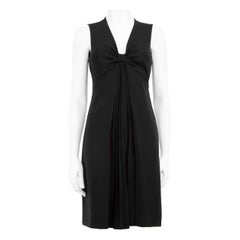 Moschino Schwarzes plissiertes Minikleid mit Schleife Detail Größe S