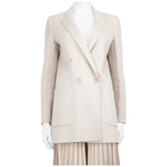 Max Mara Abrigo de lana crudo de doble botonadura y largo medio Talla M