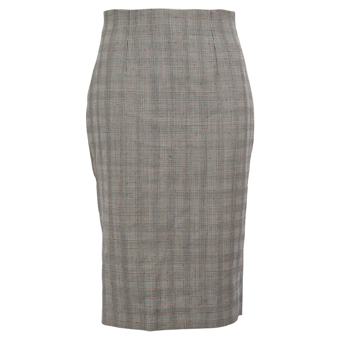 Alexander McQueen Grey Wool Midi Pencil Skirt Size S For Sale