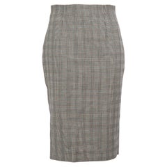 Alexander McQueen Grey Wool Midi Pencil Skirt Size S