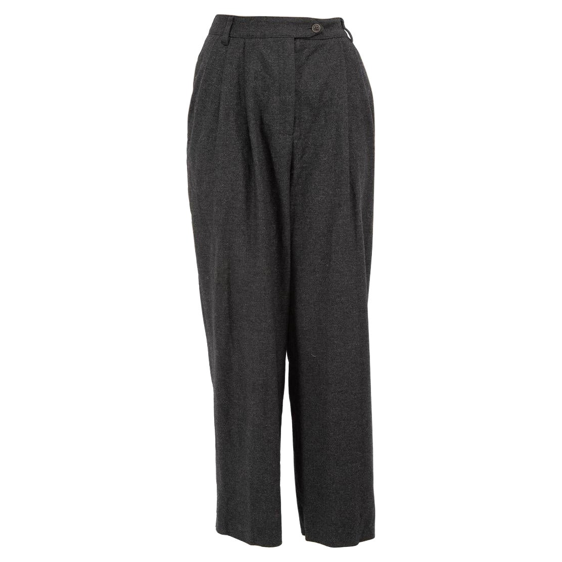 Pantaloni in lana grigi a gamba tesa di Etro taglia S