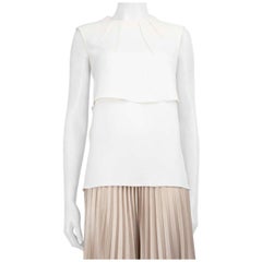 Miu Miu White Sleeveless Bow Detail Blouse Size S