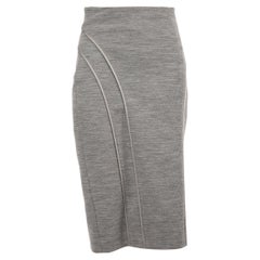 Amanda Wakeley, jupe fourreau midi grise avec fermeture éclair, taille M