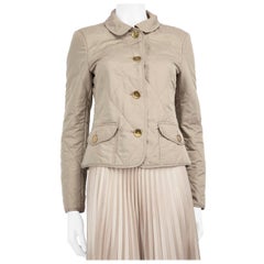 Burberry Beige Mid Length Quilted Jacket Size XS