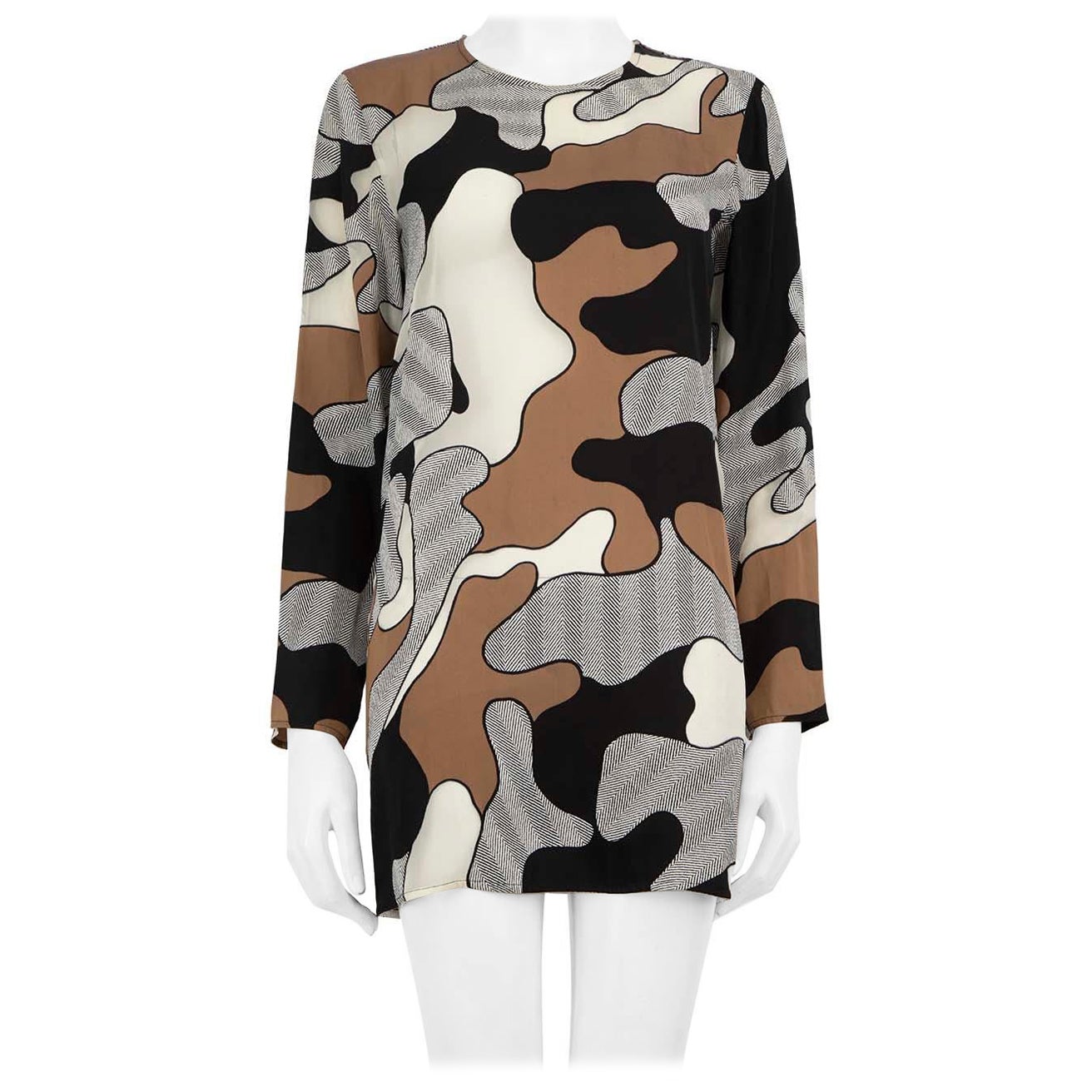 Max Mara Mini Vestido de Manga Larga con Estampado Abstracto Talla S en venta