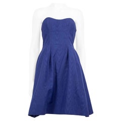 Alexander McQueen Mini Dress blu senza spalline taglia M.