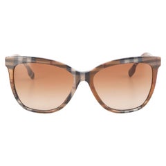 Burberry Brown Check Gradient Sonnenbrille
