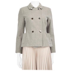 Carolina Herrera - Giacca in lana grigia con dettaglio peplo - taglia L.