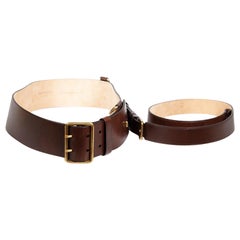Alexander McQueen Brown Leather Suspender Belt
