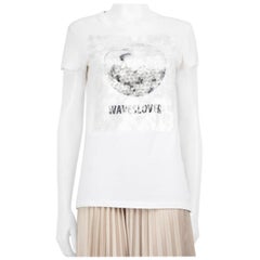 Valentino Garavani White Sequinned Graphic T-shirt Size S