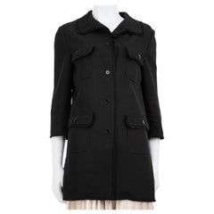 Dolce & Gabbana Black Linen Single Breasted Coat Size L