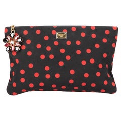 Dolce & Gabbana Schwarze gepunktete Clutch