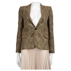 Saint Laurent 2013 Gold Metallic Blazer Size S