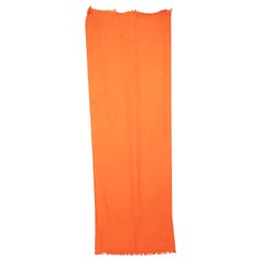 Hermès Neon Orange Fringed Scarf