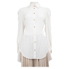 Burberry White Silk Cut Out Shirt Size XS