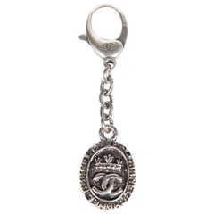 Chanel Silver Steel CC Keyring